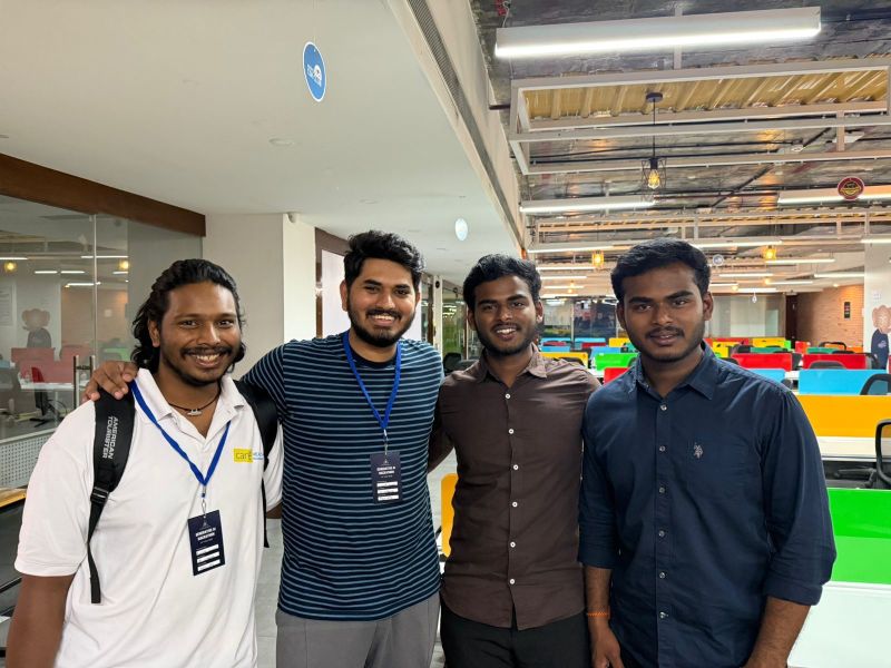 Sushruth with teammates at the Apex Neural hackathon